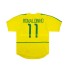 Camisola Brasil RONALDINHO 11 Retro Homem Equipamento Primeiro 2002 Manga Curta